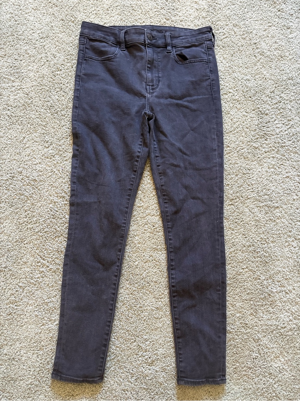 American Eagle Next Level Stretch Jegging Black Womens Size 12 Mid Rise